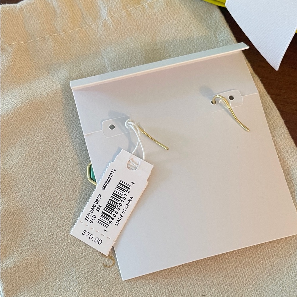 Kendra Scott Framed Dani Drop Earrings in Sea Green Chrysocolla - Picture 2 of 5